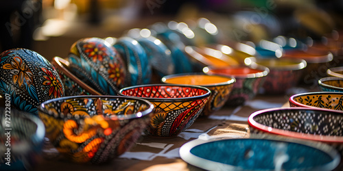 Classical and traditional colorful ceramics on the grand bazaar.AI Generative 