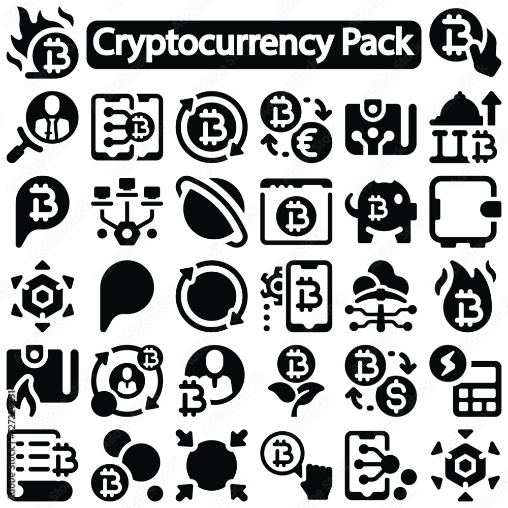 Cryptocurrency icon set Cryptocurrency icon set