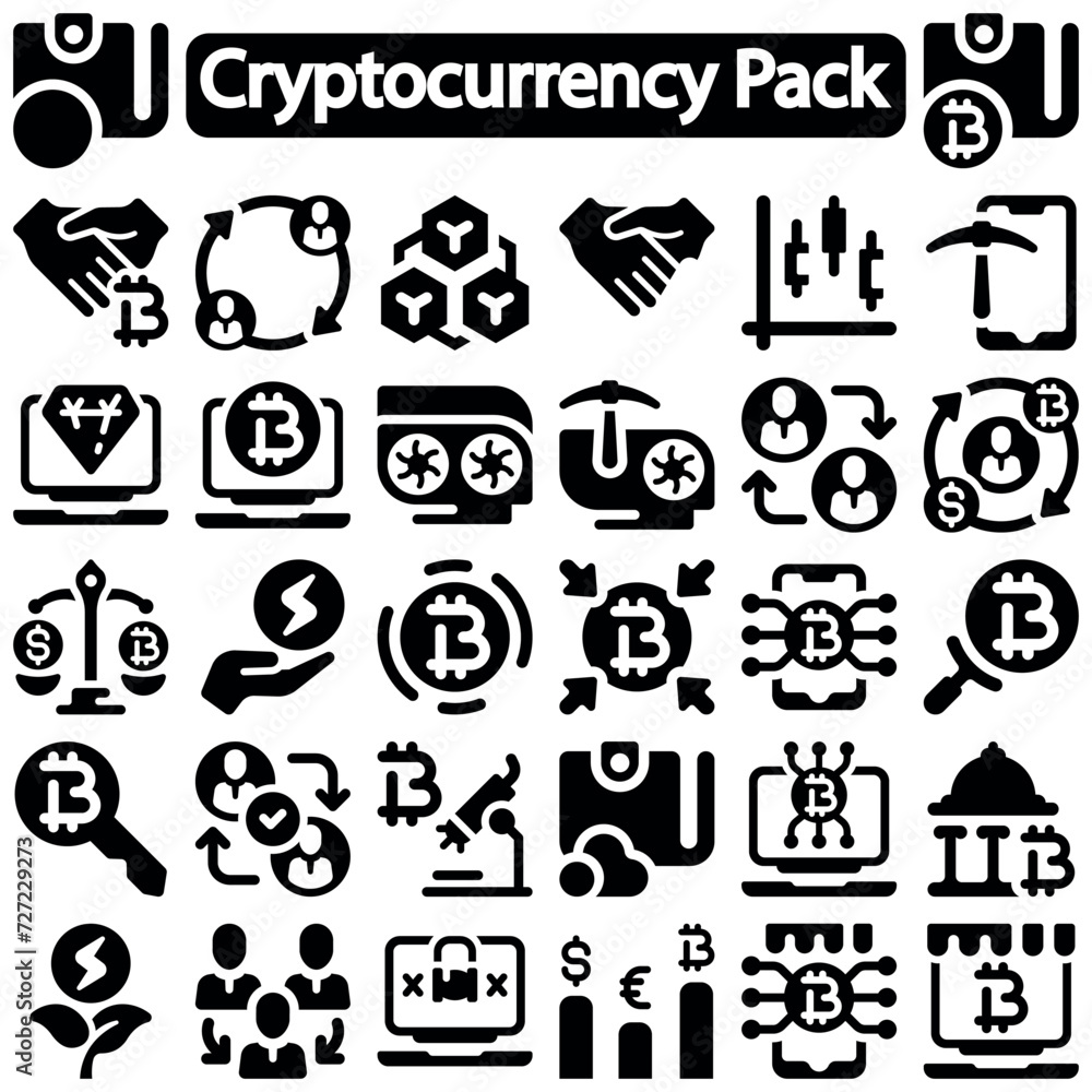 Cryptocurrency icon set Cryptocurrency icon set