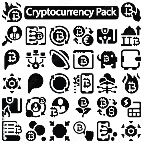Cryptocurrency icon set