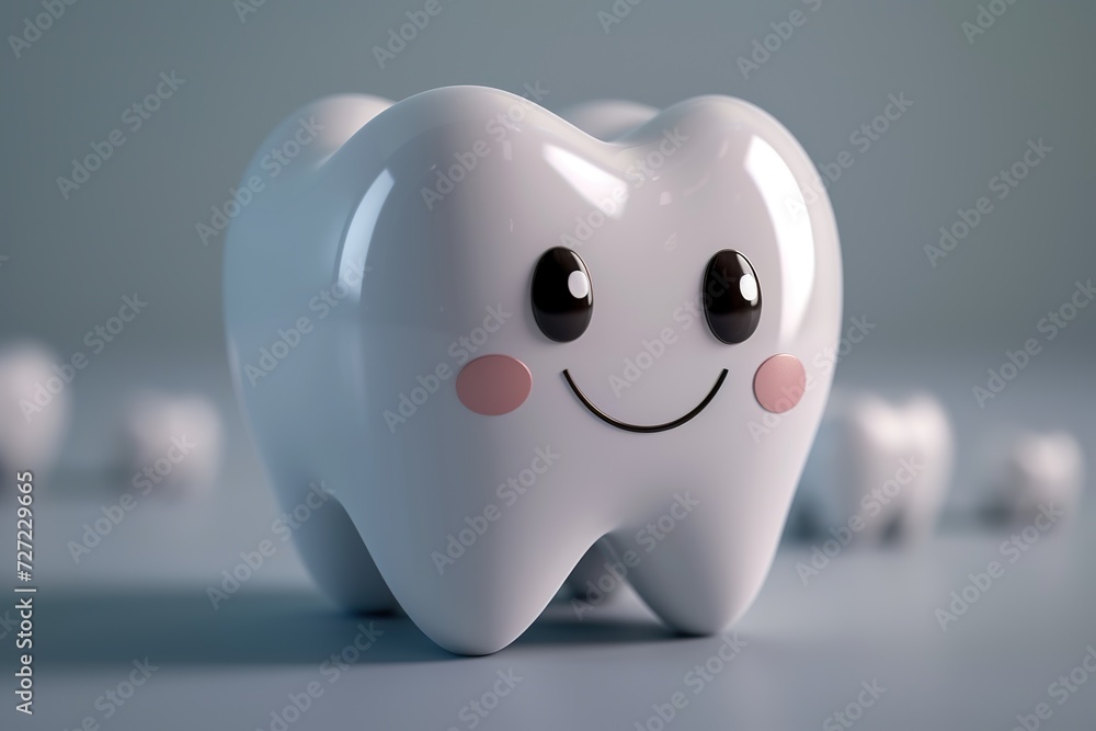 White cartoon Tooth, dental character or mascot,Oral health and dental inspection teeth, 3d rendering White cartoon Tooth, dental character or mascot,Oral health and dental inspection teeth, 3d rendering