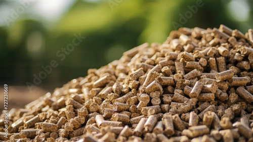 Organic Energy Harvest: Wood Pellets in Natural Abundance. Generative AI