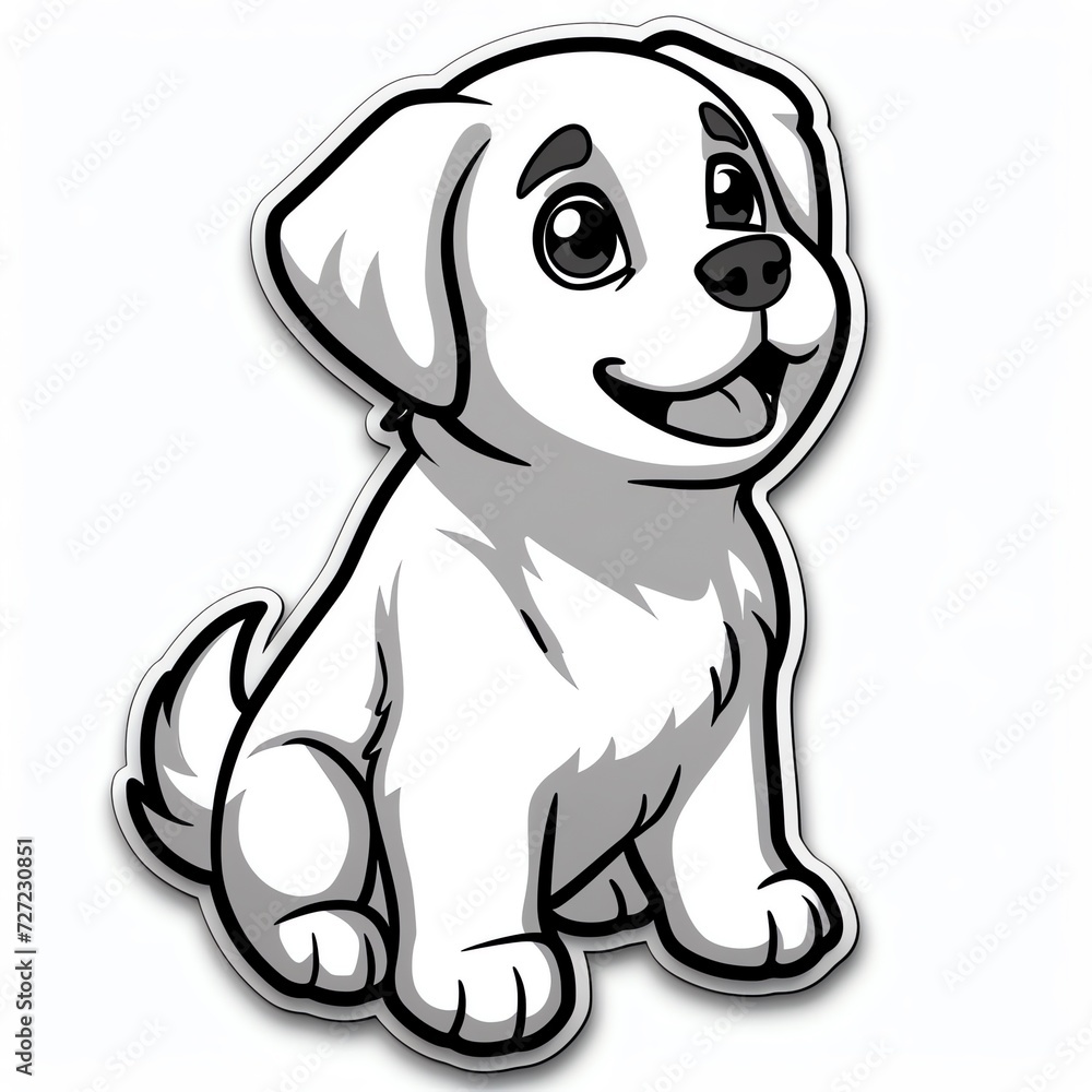Happy Puppy Cartoon Sticker Design Happy Puppy Cartoon Sticker Design