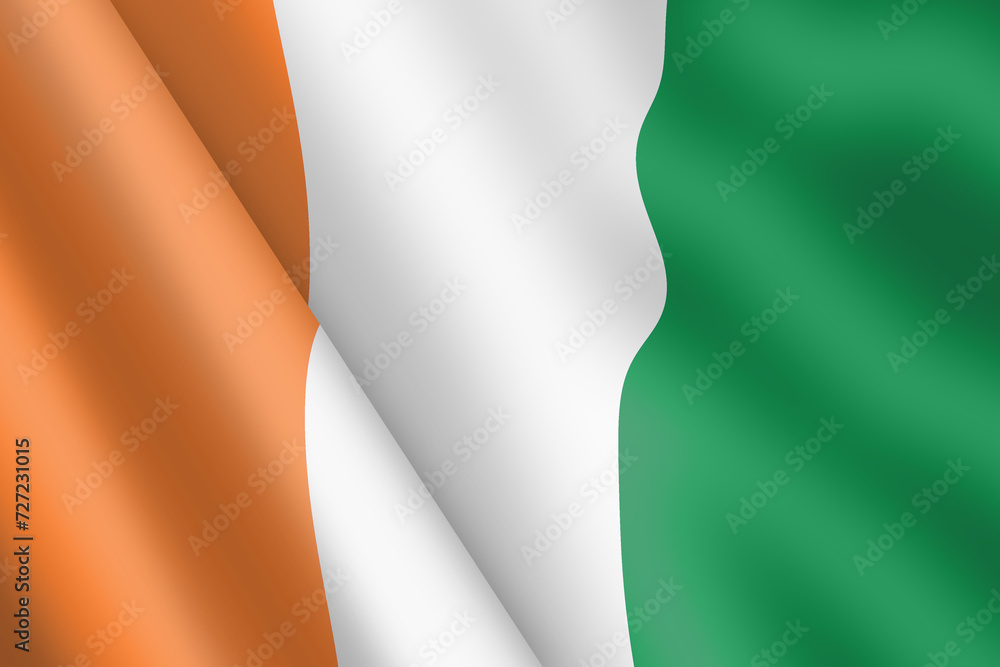 Ivory Coast Cote DIvoire waving flag 3d illustration Ivory Coast Cote DIvoire waving flag 3d illustration