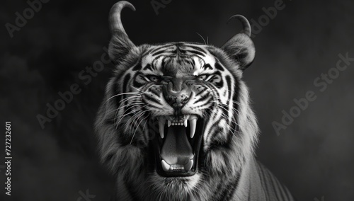 Roaring Tiger, Ferocious Feline, Tigress with Teeth Bared, The Mighty Predator.