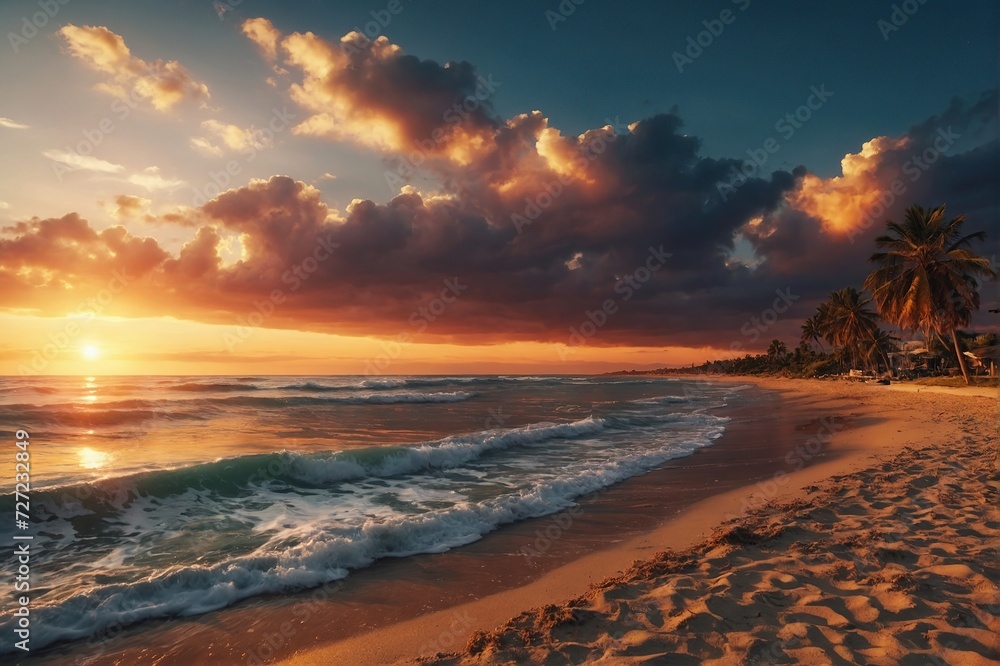 Obraz premium sunset at the beach 