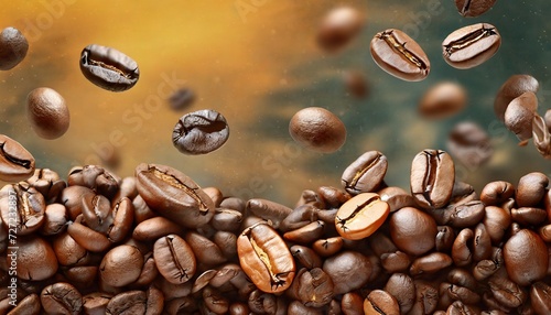 flying coffee beans horizontal banner © Kristopher