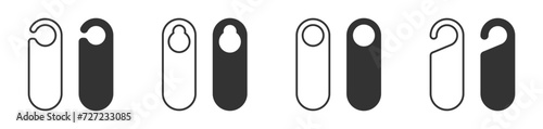 Hotel door hanger tag icon. Vector illustration