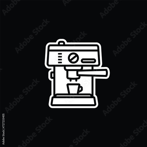 Fototapeta Naklejka Na Ścianę i Meble -  Original vector illustration. The contour icon of the coffee machine.