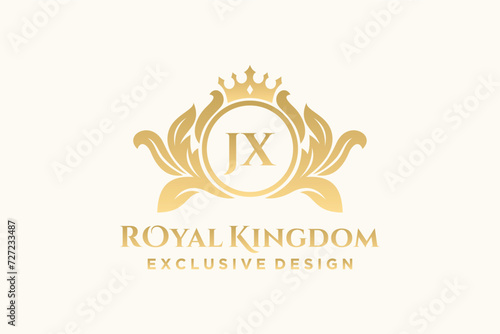 Letter JX template logo Luxury. Monogram alphabet . Beautiful royal initials letter.