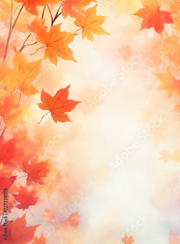 autumn maple leaves on bright textured background with copy space