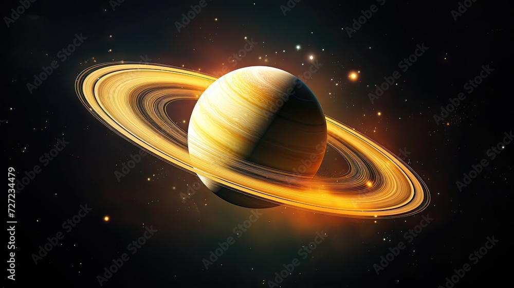 Naklejka premium Planet Saturn in space