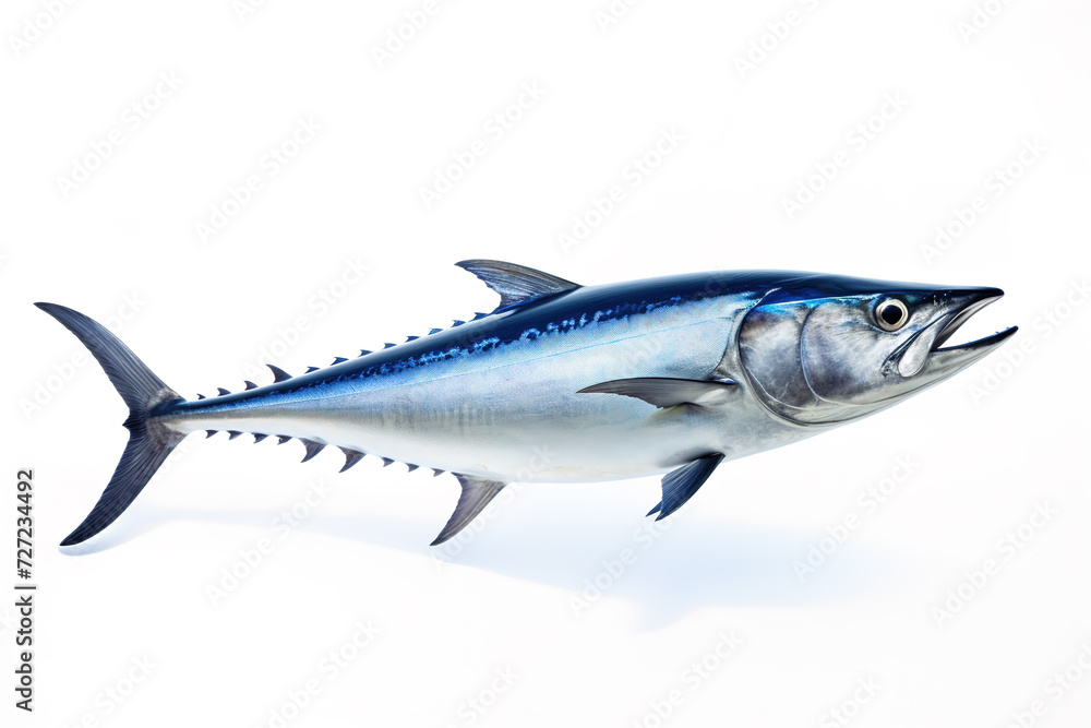 Image of a king fish isolated on white background. Fresh fish. Underwater animals. Generative AI. Image of a king fish isolated on white background. Fresh fish. Underwater animals. Generative AI.
