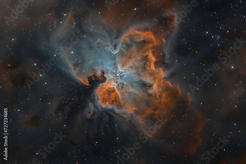 Colorful space cloud nebula. Astronomical scenery. Supernova explosive background wallpaper. © Markus