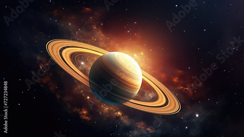 Planet Saturn in space