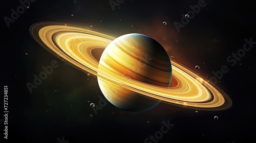 Planet Saturn in space