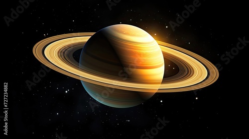 Planet Saturn in space
