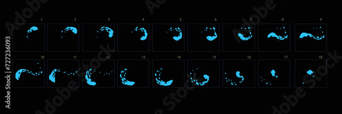 Line smoke Animation. Smoke animation. Lighting effect animation. Sprite sheet for game or cartoon or animation