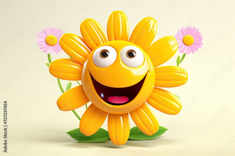 happy daisy in Daisy day , Daisy day illustration, generative Ai 