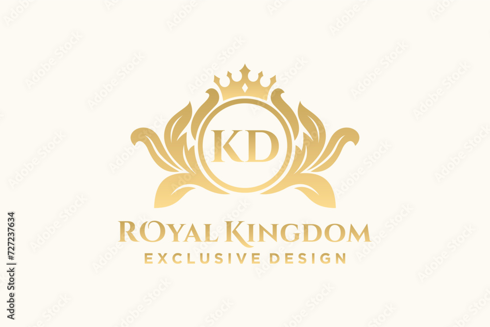 Letter KD template logo Luxury. Monogram alphabet . Beautiful royal initials letter.