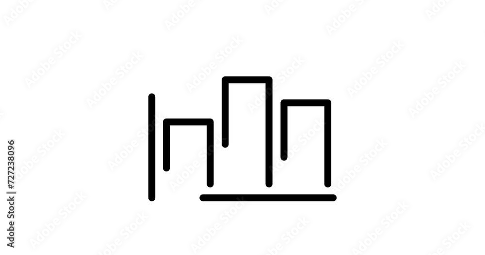 bar chart animated outline icon on white background. bar chart 4k video animation for web, mobile and ui design bar chart animated outline icon on white background. bar chart 4k video animation for web, mobile and ui design