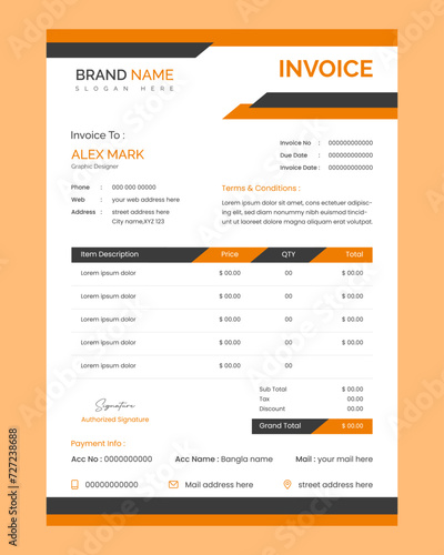 Vector creative modern invoice business template design