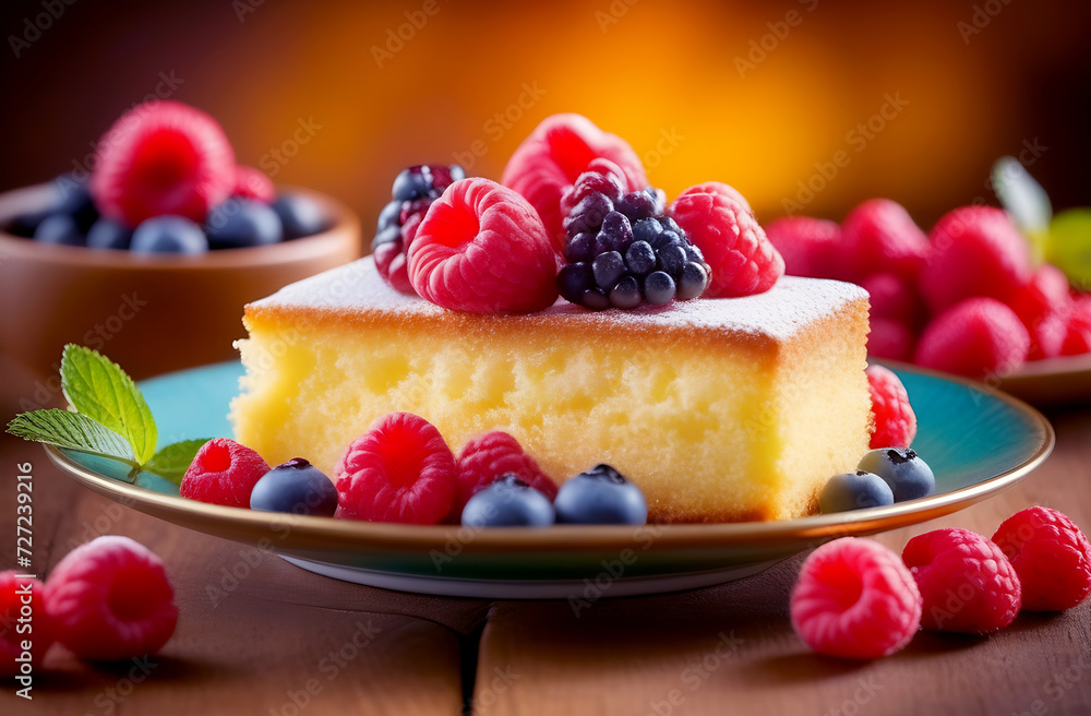 a cake,a pie, a piece of cake with raspberries and blueberries a cake,a pie, a piece of cake with raspberries and blueberries