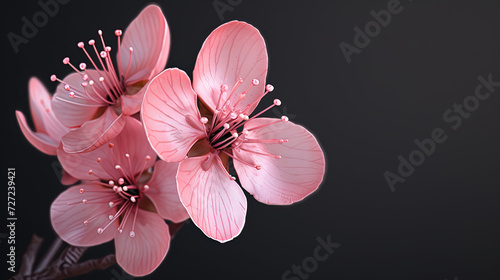 pink orchid on black