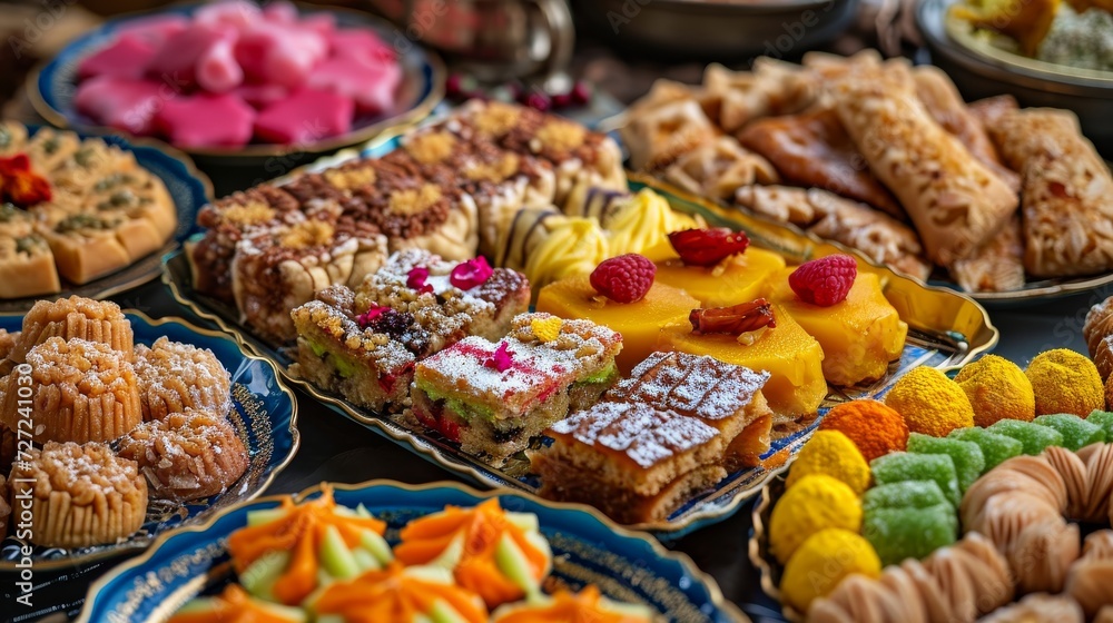 Assorted Desserts on a Table, Eid Al-Adha Assorted Desserts on a Table, Eid Al-Adha