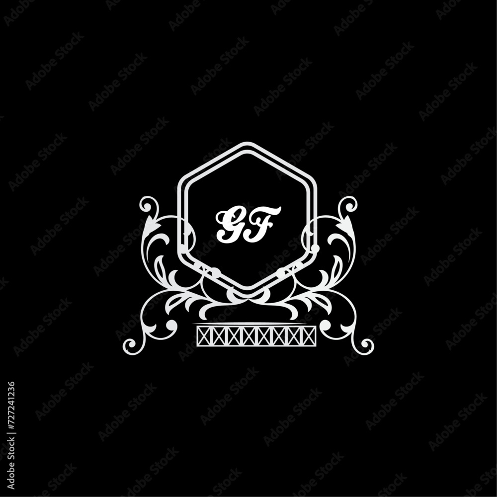 GF Letter, letter GF logo manual elegant minimalist signature logotype. GF luxury crown monogram with the hexagon. Elegant emblem and graceful calligraphy. GF Letter, letter GF logo manual elegant minimalist signature logotype. GF luxury crown monogram with the hexagon. Elegant emblem and graceful calligraphy.