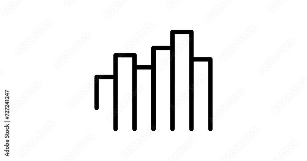 bar chart animated outline icon with alpha channel. bar chart 4k video animation for web, mobile and ui design bar chart animated outline icon with alpha channel. bar chart 4k video animation for web, mobile and ui design