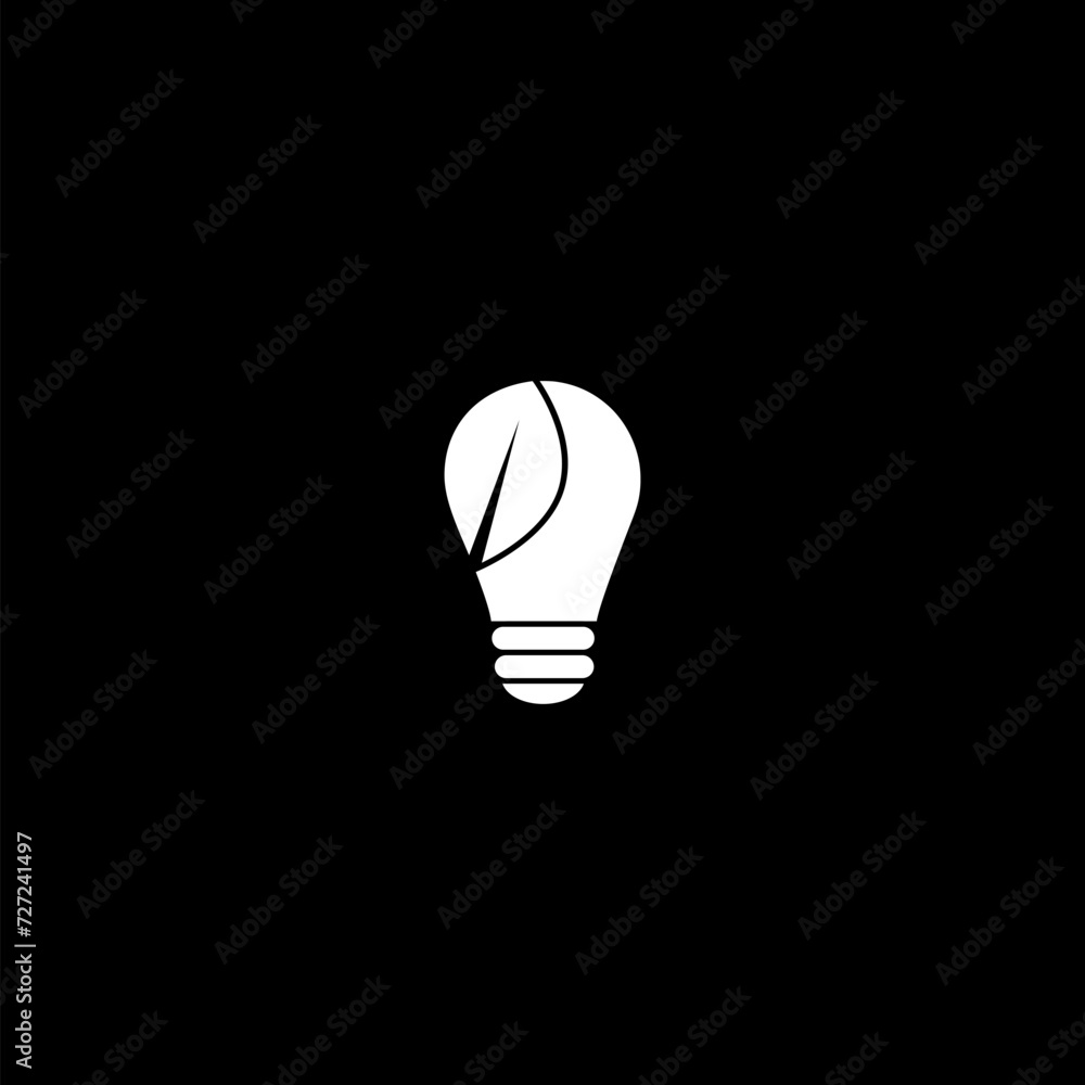 Eco light bulb icon isolated on dark background Eco light bulb icon isolated on dark background