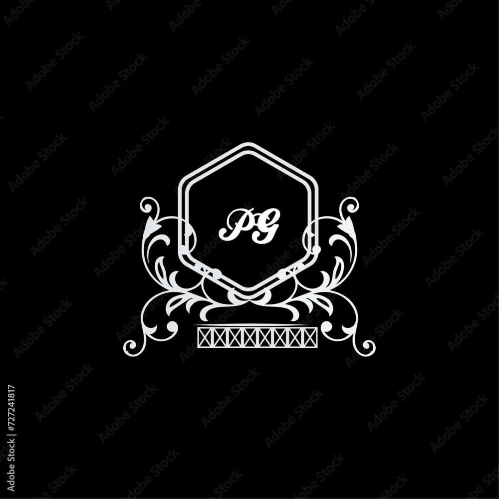 PG Letter, letter PG logo manual elegant minimalist signature logotype. PG luxury crown monogram with the hexagon. Elegant emblem and graceful calligraphy. PG Letter, letter PG logo manual elegant minimalist signature logotype. PG luxury crown monogram with the hexagon. Elegant emblem and graceful calligraphy.