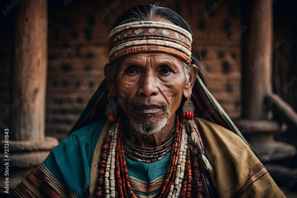 Close-up person in traditional costume, people photography