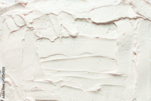 Top view of pink buttercream for decorating cake, overhead view of smooth buttercream