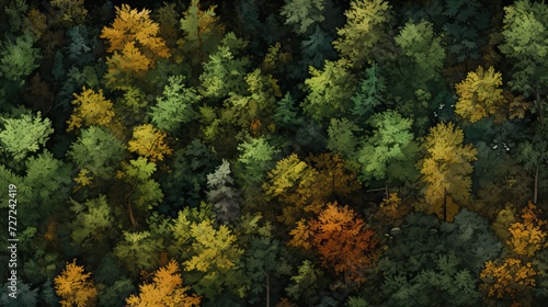 The top down view of the forest 