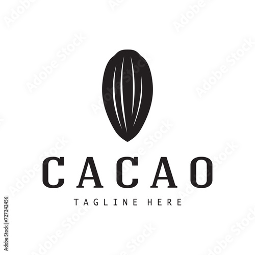 cocoa logo,cocoa bean,cocoa tree,cocoa branches and leaves,chocolate mix on white background,vintage,modern,simple,minimalist icon illustration template design vector