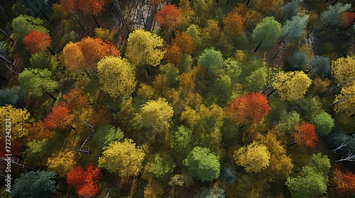 The top down view of the forest 