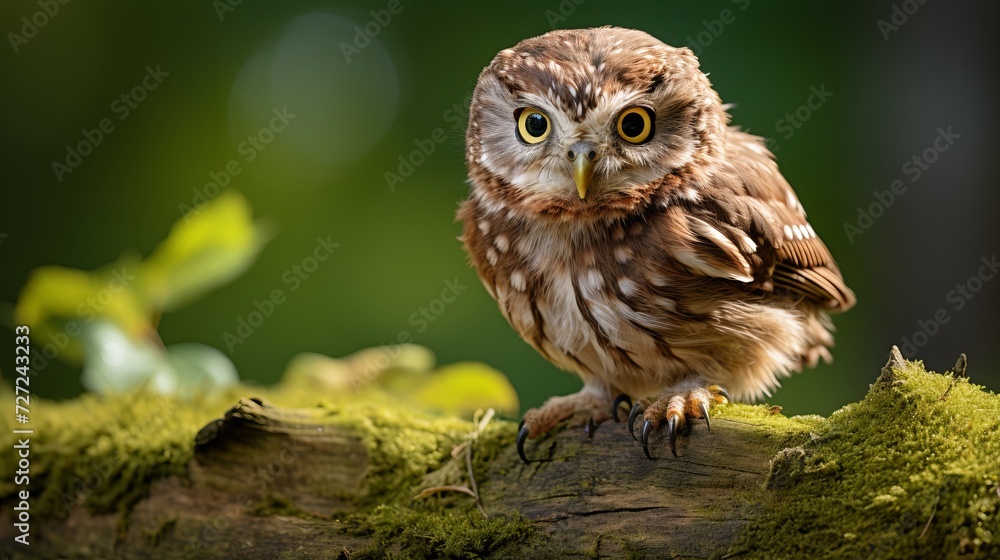 Beautiful owl resting on a tree branch captured in breathtaking wildlife photography image Beautiful owl resting on a tree branch captured in breathtaking wildlife photography image