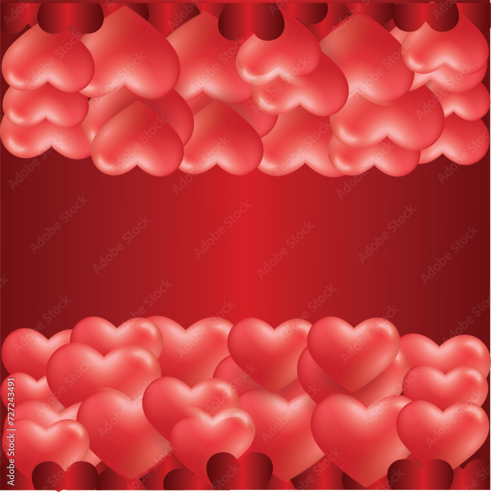 Valentines hearts postcard. Paper flying elements on transparent background. Vector symbols of love in shape of heart for Happy Women's, Mother's, Valentine's Day, birthday greeting card design. 1234
