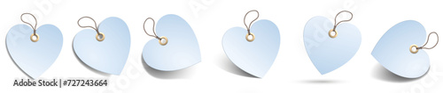 ÉTIQUETTE COEUR BLEU CLAIR AVEC FIL
