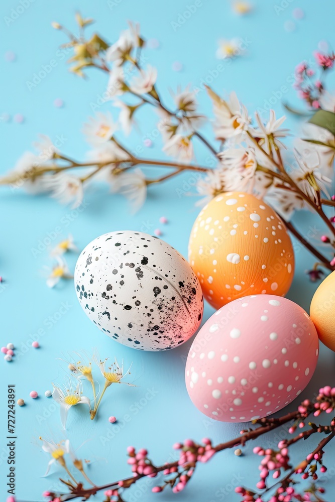 Pastel colored easter eggs