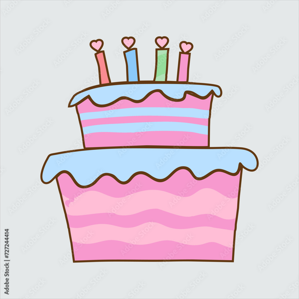 vector birthday cake design for event banner