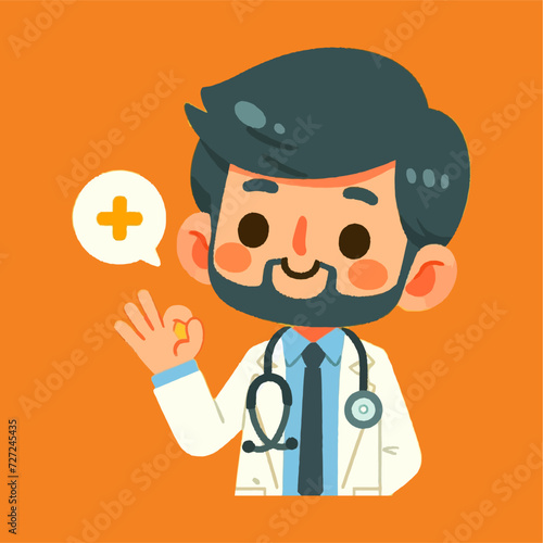Cartoon Simple of Male Doctor