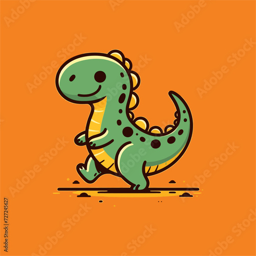 Vector Ilustration of Cute Little Dinosaur