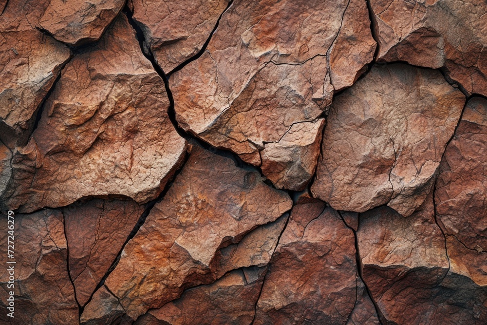Cracked red brown stone background with design space. Cracked red brown stone background with design space.