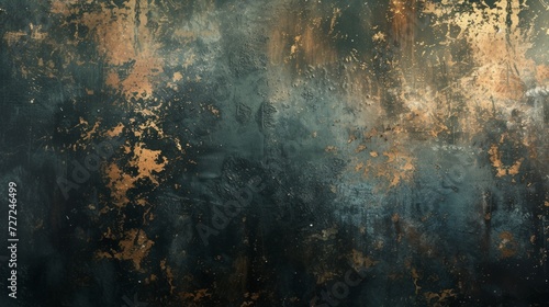 A moody, grunge composition with distressed textures and dark, brooding color palette. photo
