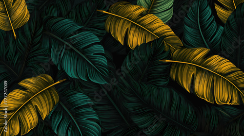 wallpaper background themed plant leaves artwork