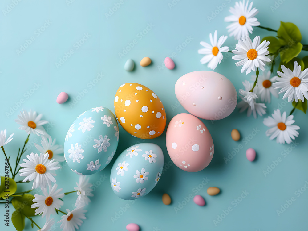 easter eggs in a basket easter eggs in a basket