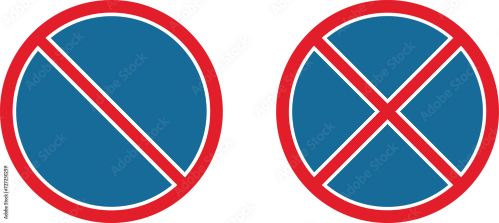No parking icon set isolated on white background . Parking prohibition sign vector - obrazy, fototapety, plakaty 